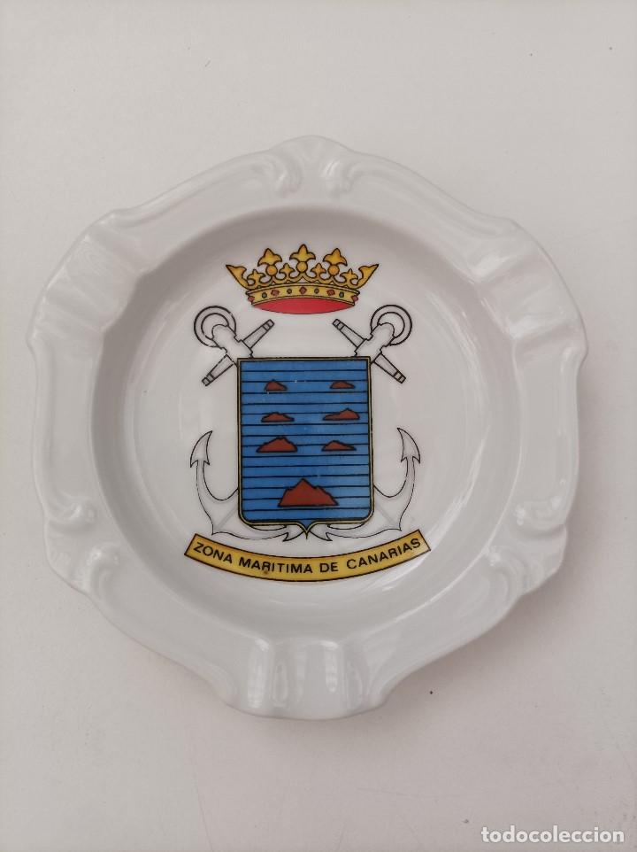 Military Antiques: Platillo cenicero en ceramica. ZONA MARITIMA DE CANARIAS.