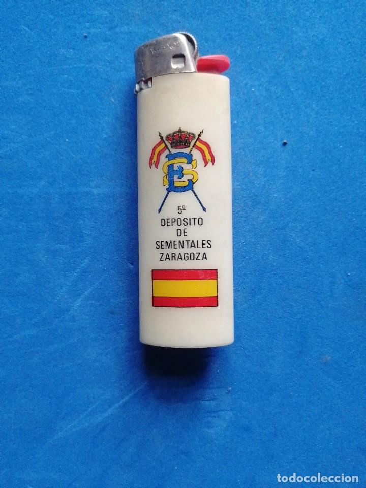 Militaria: Mechero Militar 5 Dep&oacute;sito de Sementales Zaragoza