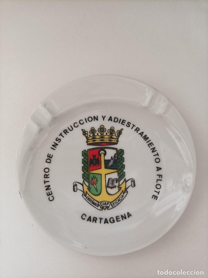 Military Antiques: Platillo cenicero en ceramica. CIAF - CENTRO DE INSTRUCCION Y ADIESTRAMIENTO - CARTAGENA.