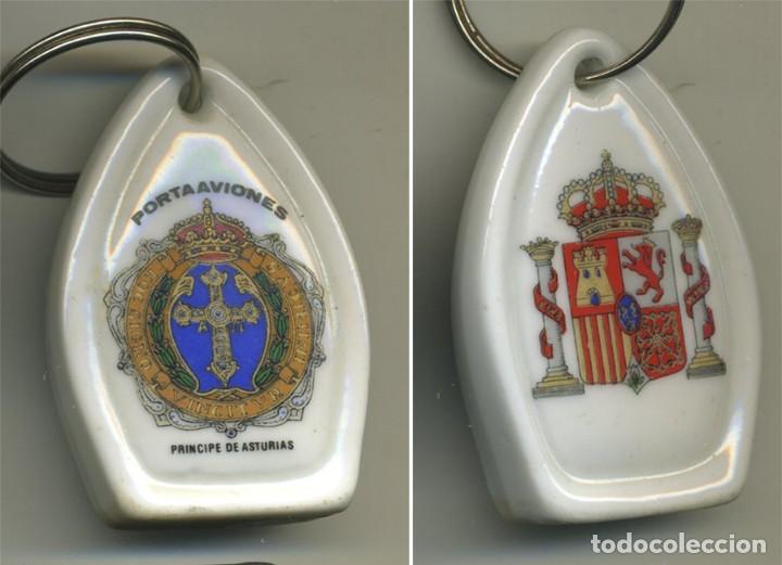 Military Antiques: COLGANTE PORTAAVIONES PRINCIPE DE ASTURIAS EN PORCELANA MIDE 6/4/1