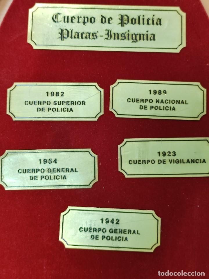 Military Antiques: PLACA IDENTIFICACION ANTIGUA POLICIA DE ESPA&Ntilde;A, SOLO CARTEL 1923, 1942, 1954, 1982, 1989