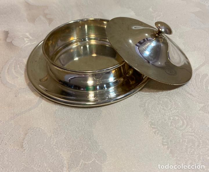 Military Antiques: 88.- Mantequillera con cloch&eacute;. India Army Canteen Board. Mappin & Webb&acute;s Prince&acute;s Plate. London