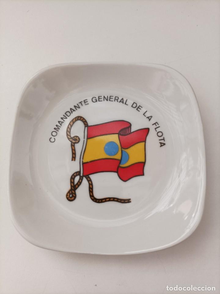 Military Antiques: Platillo - cenicero en ceramica. COMANDANTE GENERAL DE LA FLOTA.