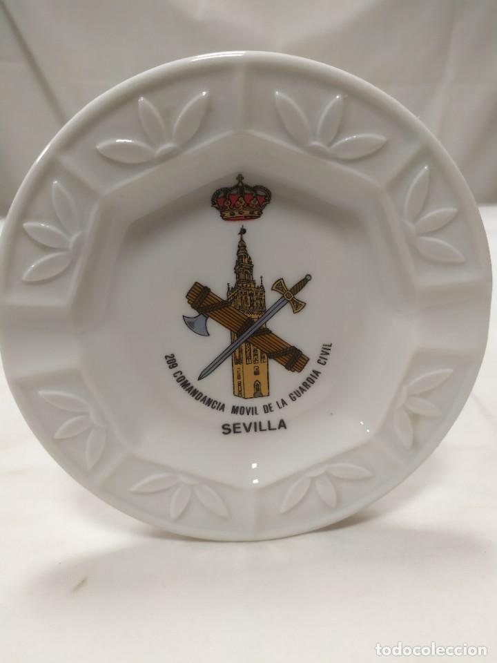Military Antiques: Cenicero de cer&aacute;mica. 209 comandancia m&oacute;vil de la guardia civil de Sevilla. Cer&aacute;mica de Cartagena