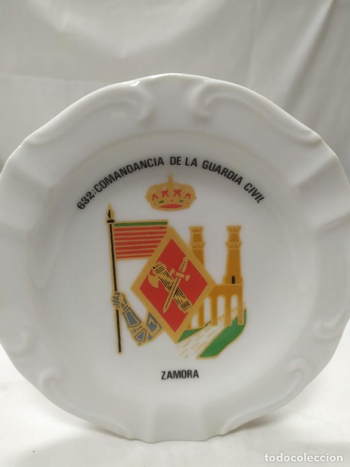Militaria: Cenicero de cer&aacute;mica. 632 comandancia de la Guardia Civil de Zamora. Cer&aacute;mica de Cartagena