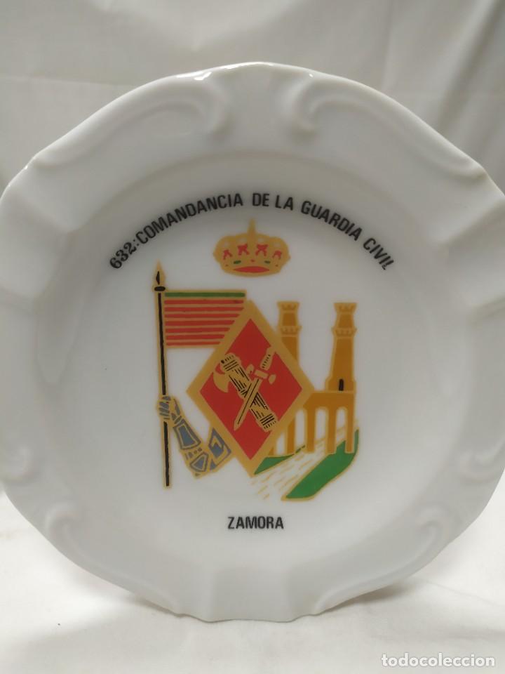 Militaria: Cenicero de cer&aacute;mica. 632 comandancia de la Guardia Civil de Zamora. Cer&aacute;mica de Cartagena