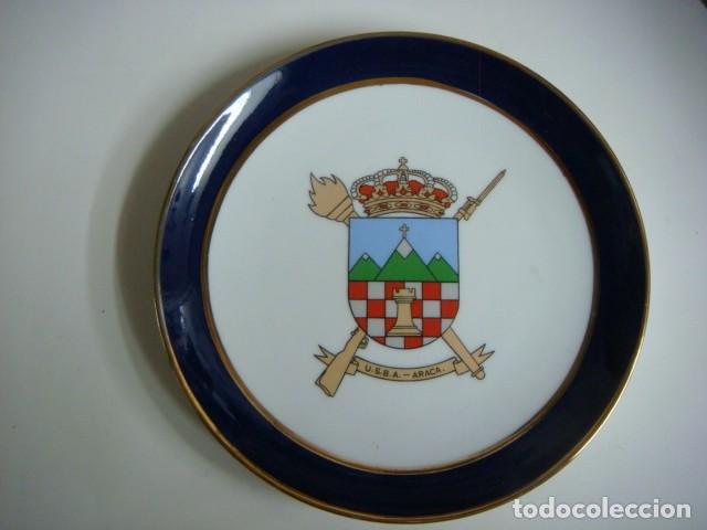 Military Antiques: PLATO EN PORCELANA MILITAR DE U.S.B.A-ARACA,CAJ-G-N&ordm;-12