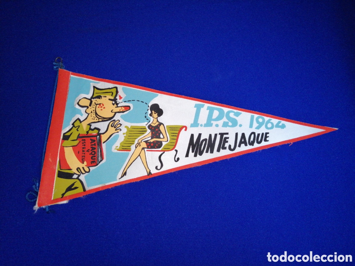 Militaria: I. P. S. 1964 MONTEJAQUE BANDERIN MILITAR ANTIGUO