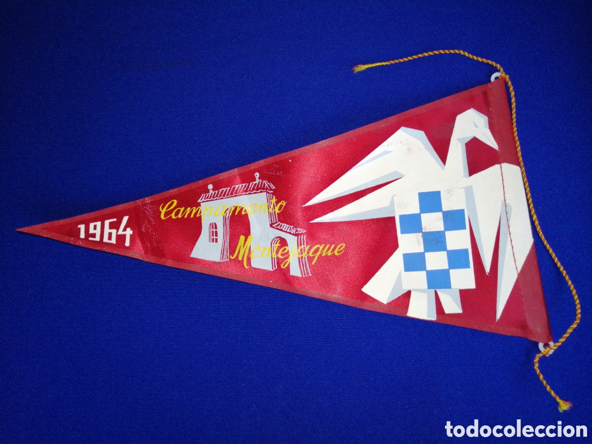 Militaria: CAMPAMENTO MONTEJAQUE 1964 BANDERIN MILITAR ANTIGUO
