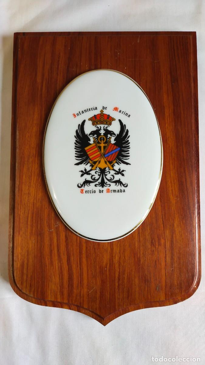 Militaria: Metopa. Porcelana sobre madera. Infanter&iacute;a de Marina. Tercio de Armada. romanjuguetesymas.