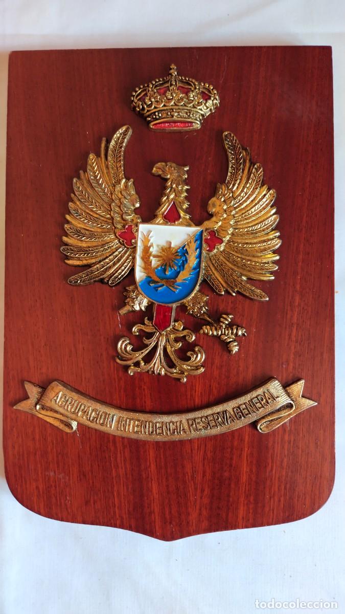 Military Antiques: Antigua metopa. Esmalte sobre metal y madera. Agrup. Intendencia Reserva General. romanjuguetesymas.
