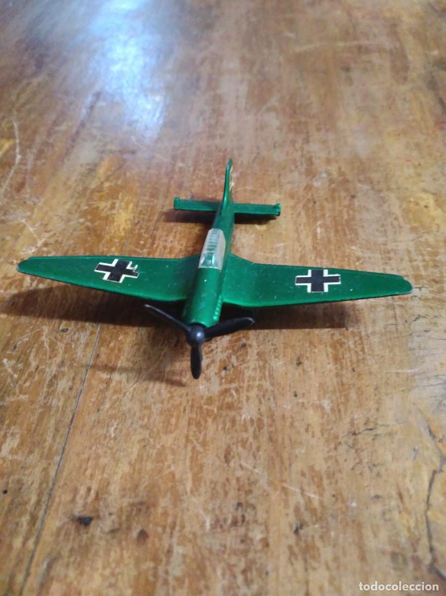 Militaria: Antigua Avion Nazi de Metal-Color Verde-Matchbox-Inglaterra 1973-Lesney-