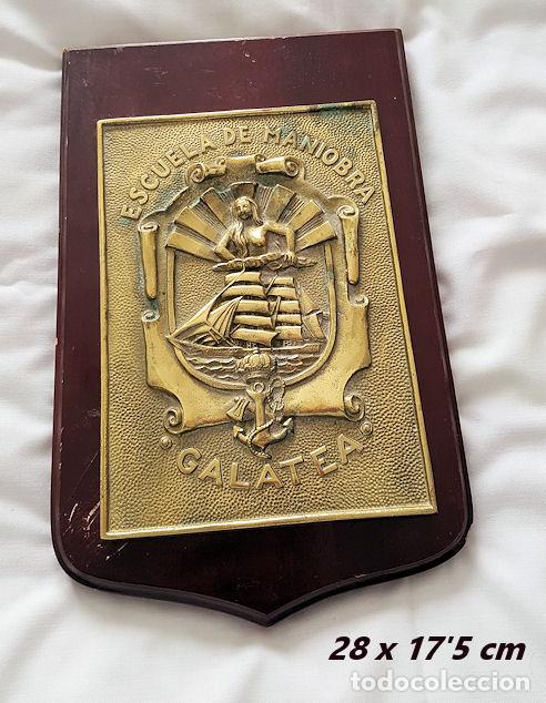 Militaria: METOPA ANTIGUA DE BRONCE ESCUELA DE MANIOBRA GALATEA FERROL ARMADA ESPA&Ntilde;OLA