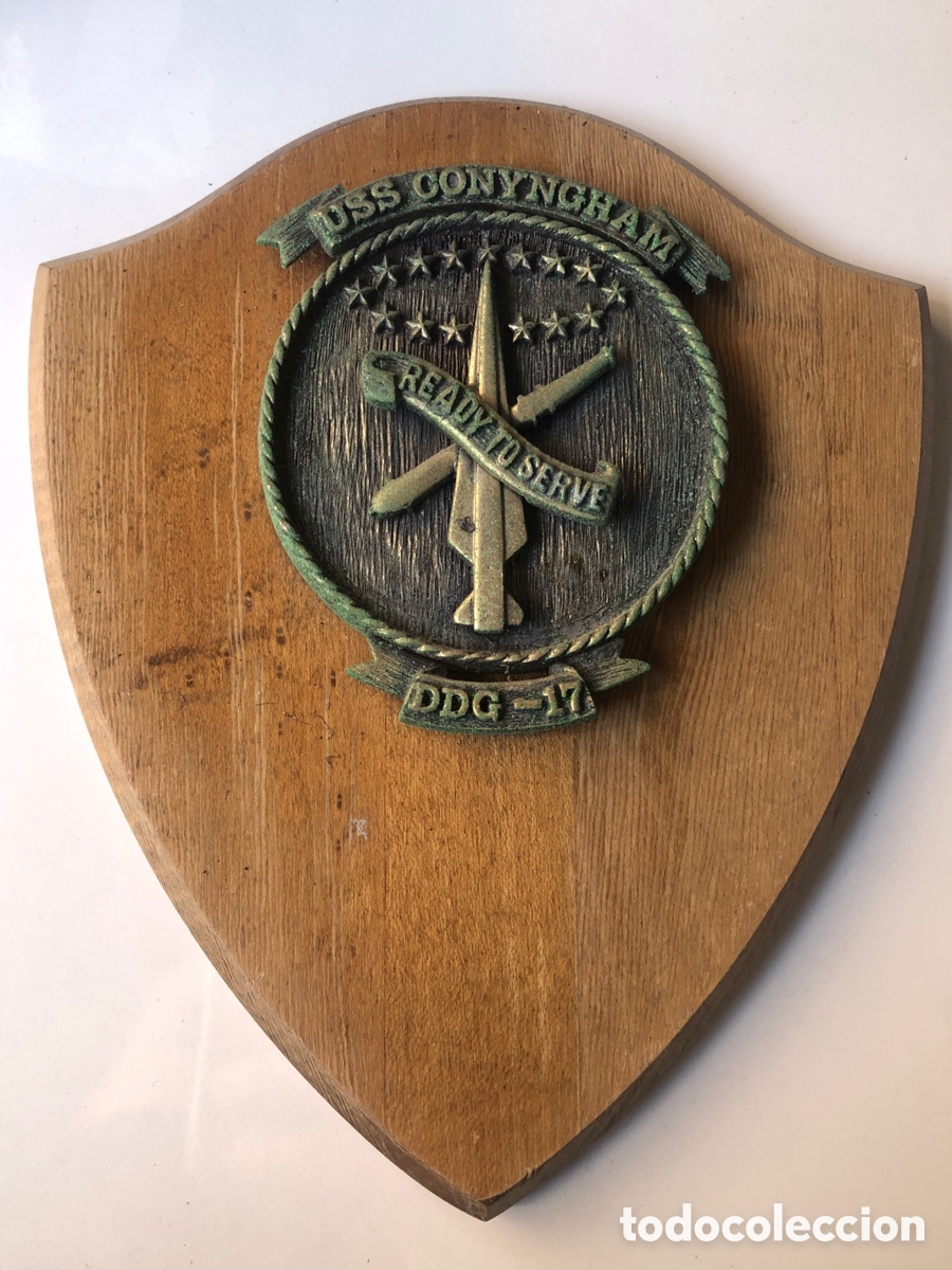 Military Antiques: METOPA MILITAR-USS CONYNGHAM DDG-17. READY TO SERVE-BUQUE DESTRUCTOR ARMADO CON MISILES GUIADOS.