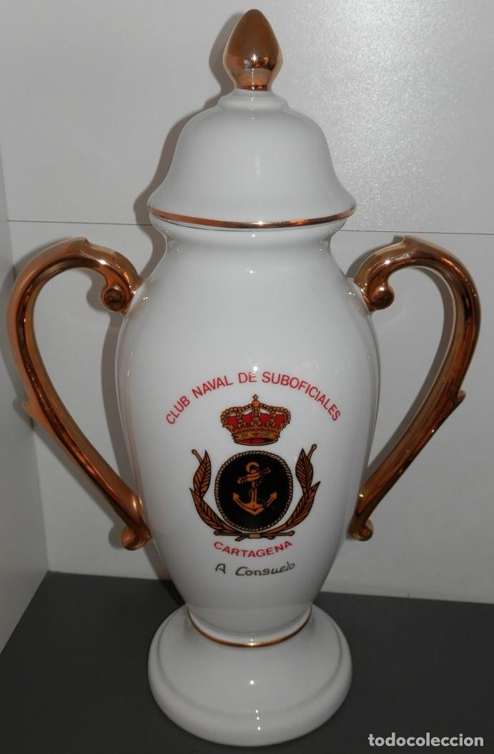 Military Antiques: JARRON CON TAPA-CLUB NAVAL DE SUBOFICIALES CARTAGENA