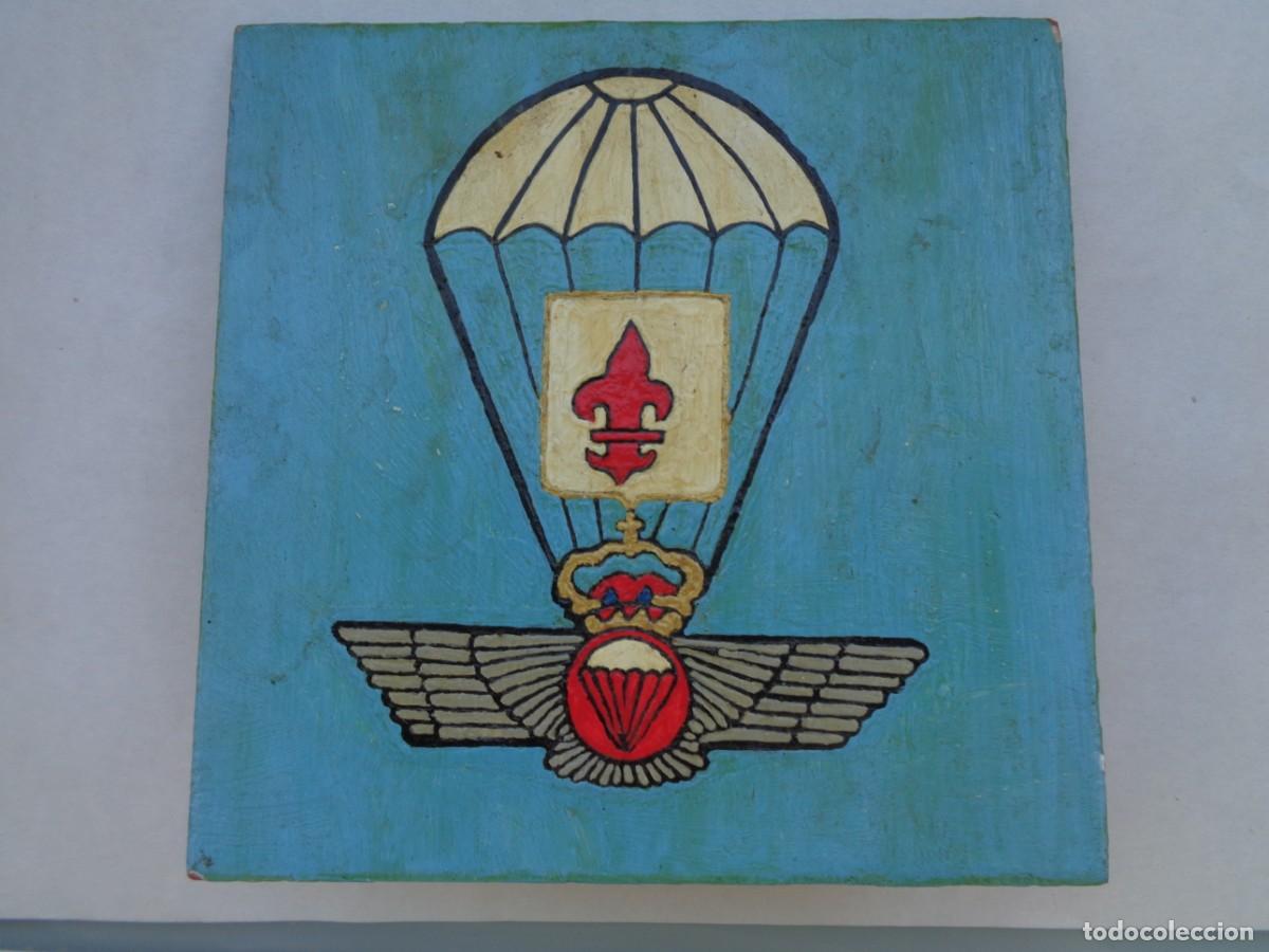 Military Antiques: BONITO AZULEJO DE LA BRIGADA PARACAIDISTA , ARTESANAL HECHO A MANO