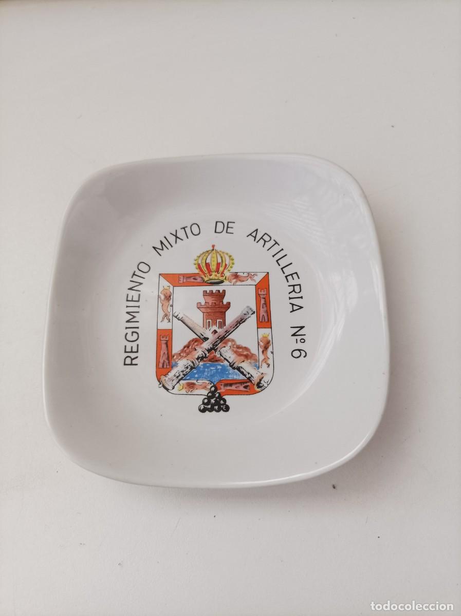 Military Antiques: Platillo cenicero ceramico. REGIMIENTO MIXTO DE ARTILLERIA N&ordm;6 .