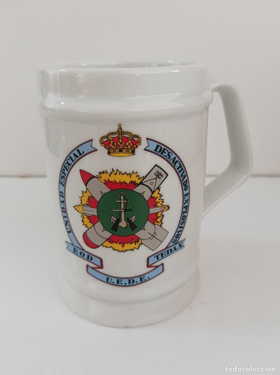 Militaria: Jarra cer&aacute;mica. UNIDAD ESPECIAL DESACTIVADO EXPLOSIVOS EOD TEDAX U.E.D.E.