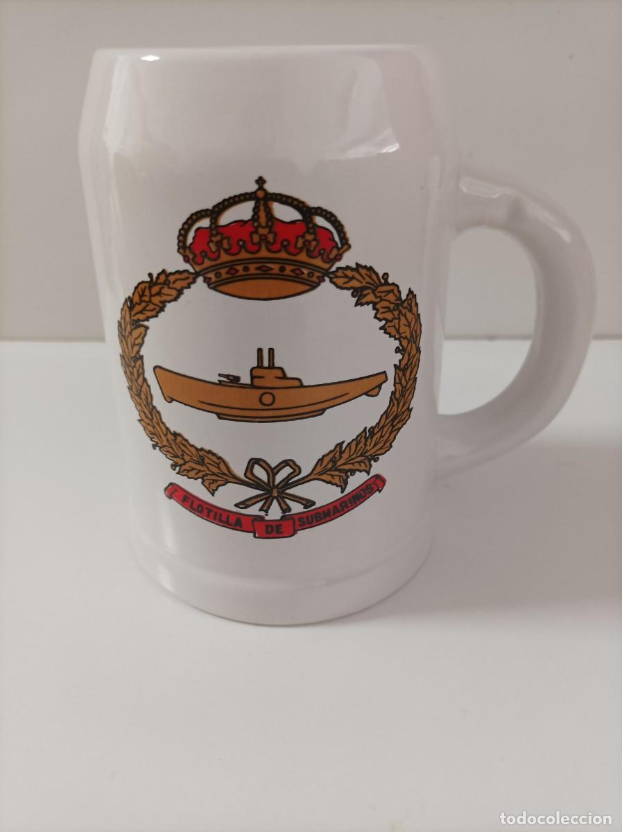 Militaria: Armada Espa&ntilde;ola. Jarra cer&aacute;mica. FLOTILLA DE SUBMARINOS.
