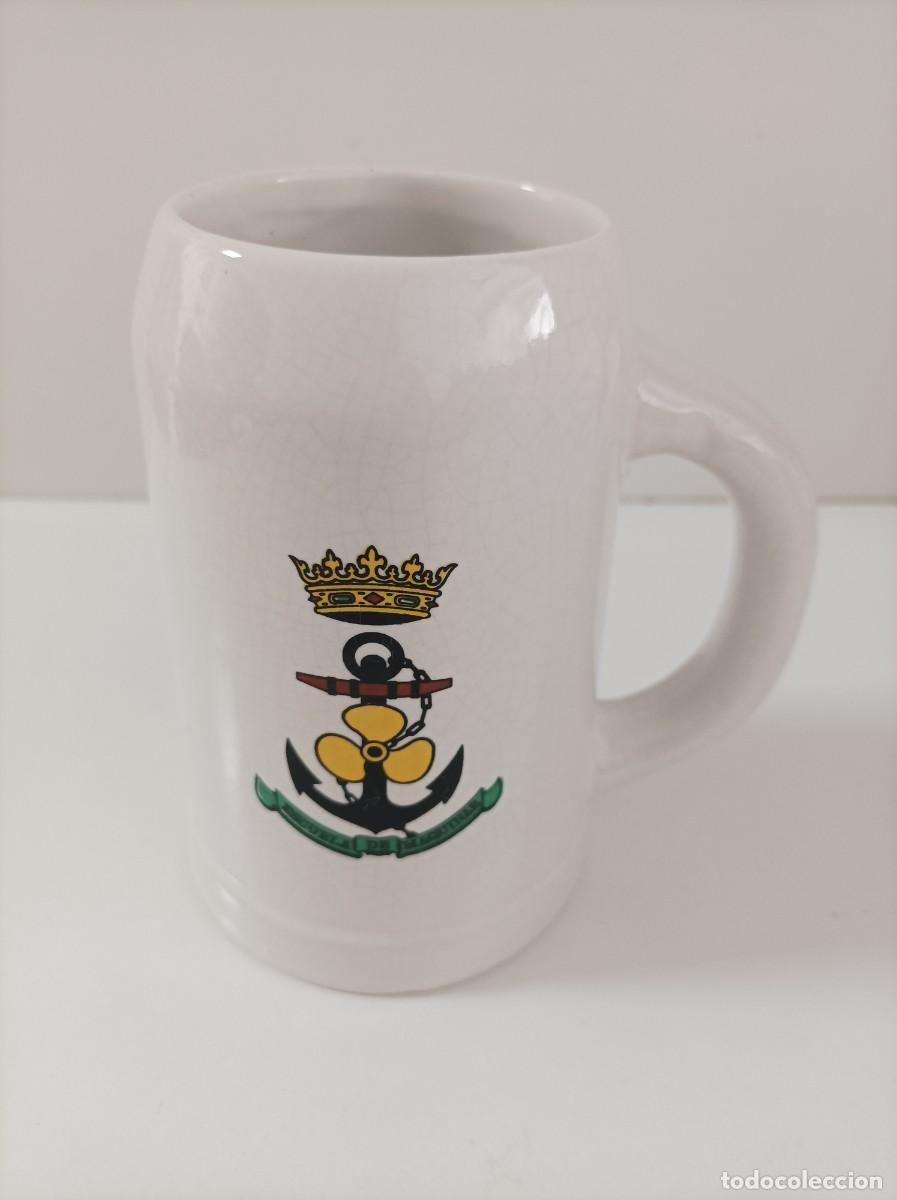 Militaria: Armada Espa&ntilde;ola. Jarra cer&aacute;mica. ESCUELA DE MAQUINAS.