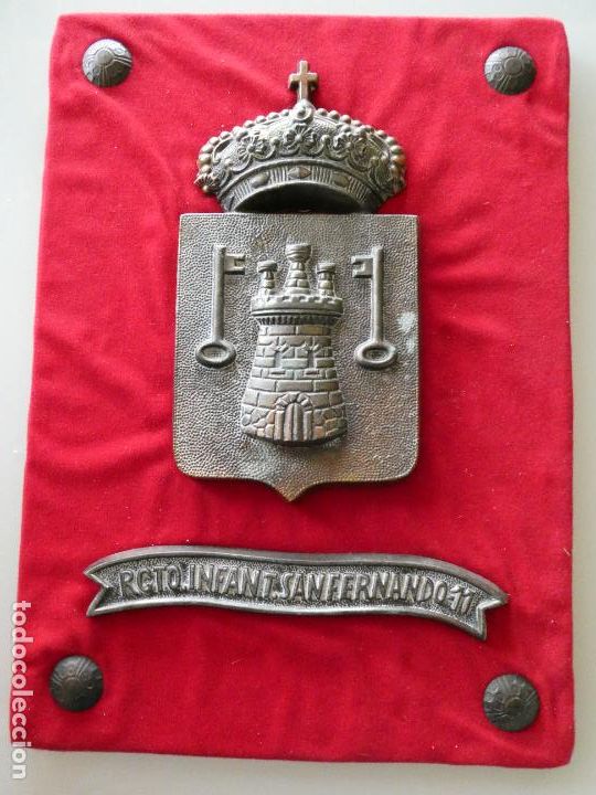 Militaria: GRAN METOPA CUADRO MILITAR. REGIMIENTO INFANTER&Iacute;A SAN FERNANDO 11. 42X30CM. 2,4KG