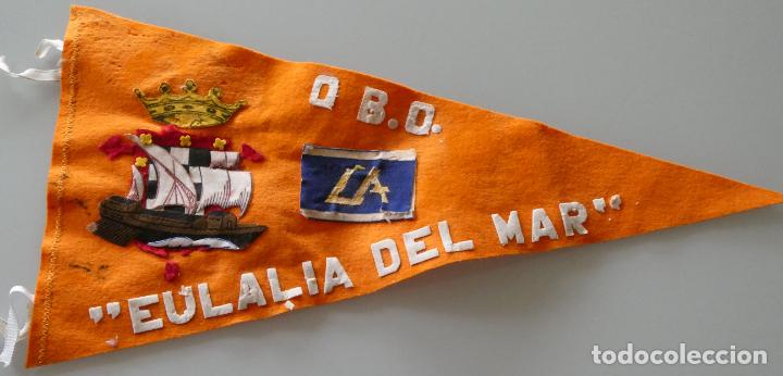 Militaria: BANDER&Iacute;N MARINA MERCANTE BUQUE OBO EULALIA DEL MAR. LINEAS ASMAR. 38CM