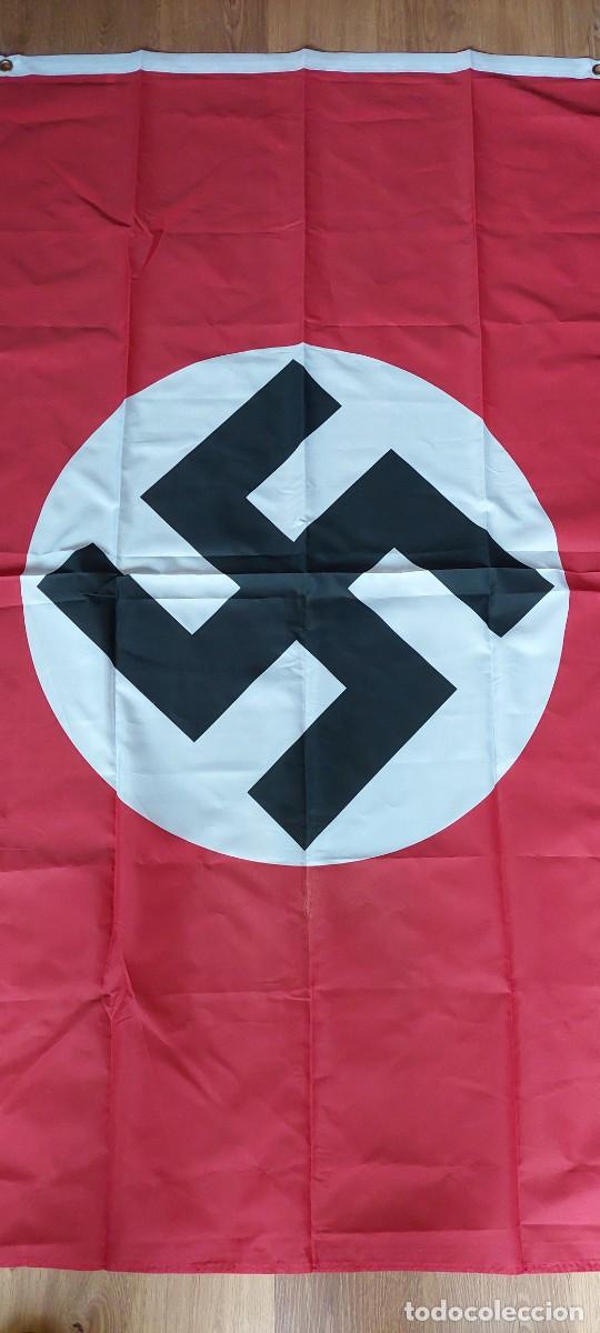Military Antiques: BANDERA DEL PARTIDO NACIONALSOCIALISTA. NSDAP. TERCER REICH. EXCELENTE REPLICA. ANILLAS.