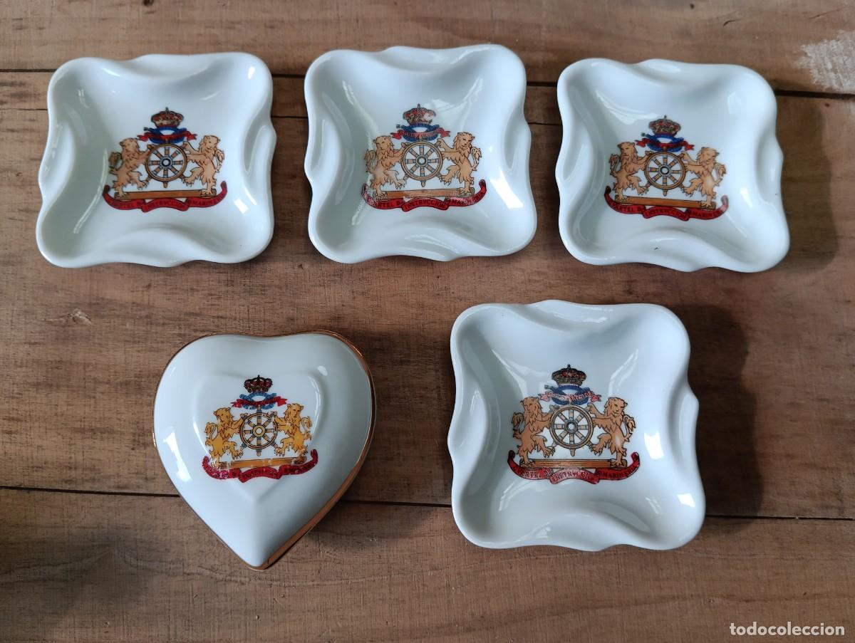 Militaria: CUARTEL DE INSTRUCCI&Oacute;N DE MARINERIA. CENICEROS Y CAJA PORCELANA.