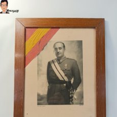 Militaria: GENERALÍSIMO FRANCISCO FRANCO BAHAMONDE RETRATO OFICIAL ENMARCADO / RARA FOTO JALÓN ÁNGEL ZARAGOZA