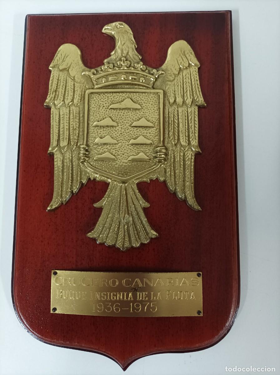 Military Antiques: Antigua metopa naval. Crucero Canarias - Buque insignia de la Flota 1936-1975. En buen etado.