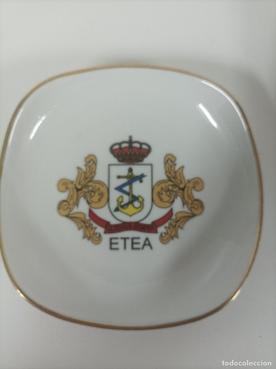 Military Antiques: Platillo - cenicero en ceramica. ETEA (Escuela de Transmisiones y Electr&oacute;nica de la Armada).