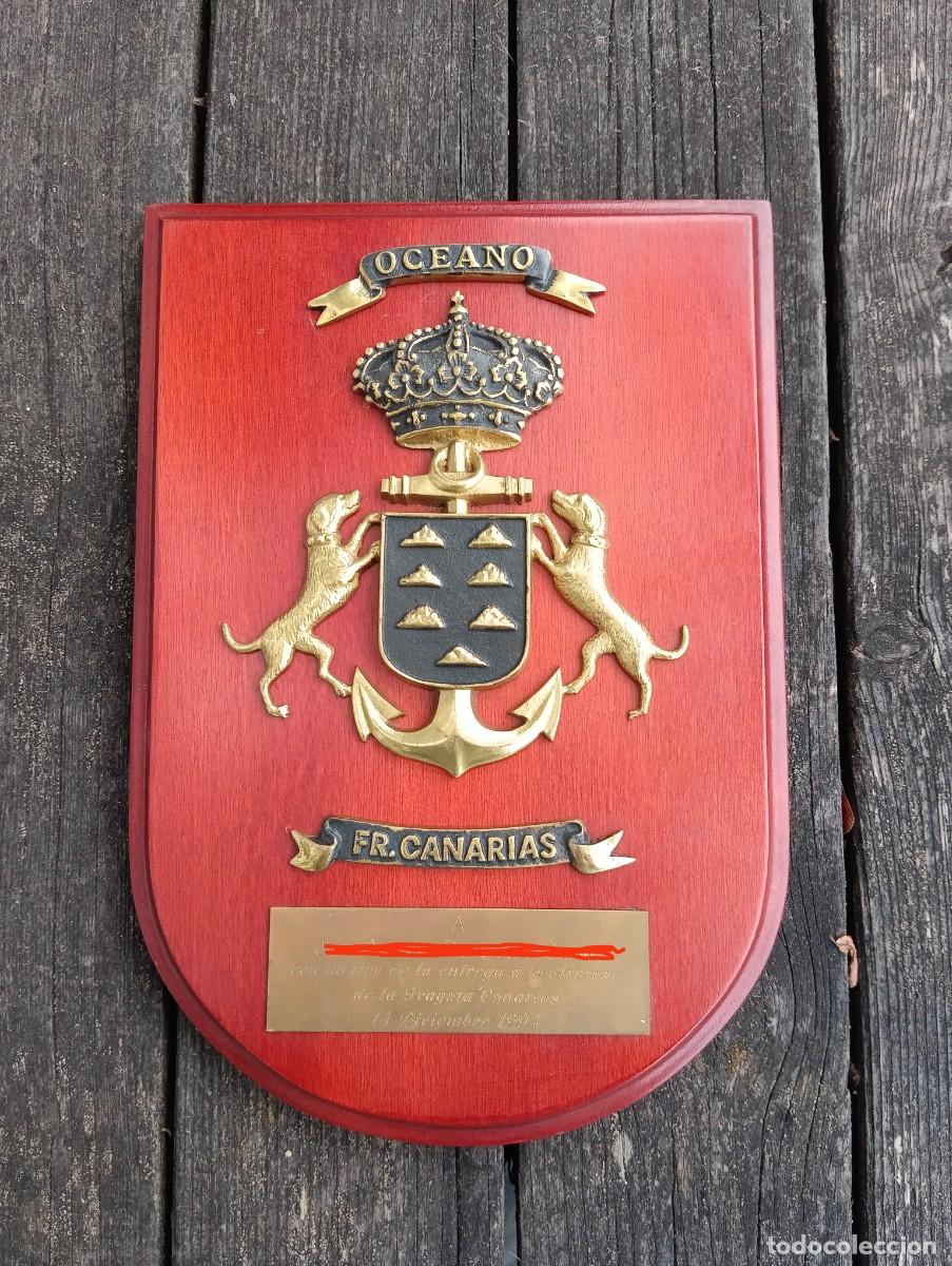 Militaria: FRAGATA CANARIAS METOPA BRONCE Y MADERA. ARMADA ESPA&Ntilde;OLA.
