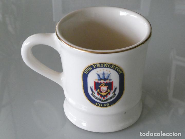 Militaria: JARRA DE CER&Aacute;MICA MILITAR. USS PRINCETON CG 59. CRUCERO LANZAMISILES US NAVY BARCO. 10CM 500GR