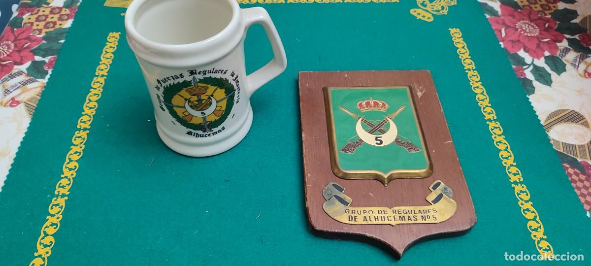 Military Antiques: Lote regulares militares jarra y metopa Alhucemas
