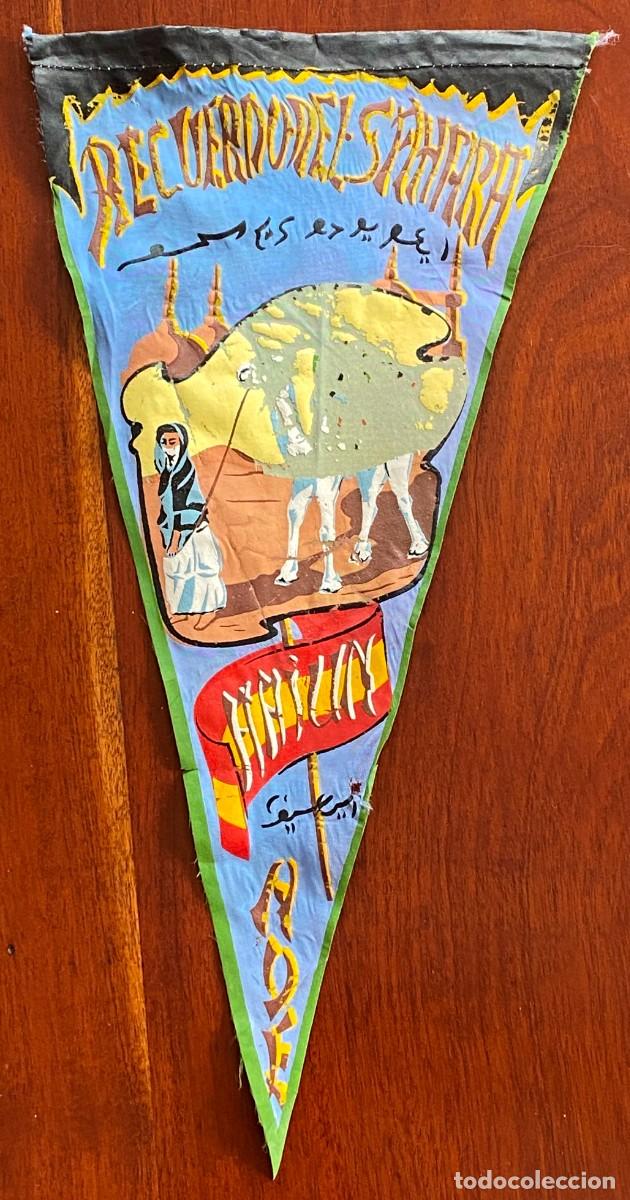 Militaria: ANTIGUO BANDERIN RECUERDO DEL SAHARA, MIDE 34 X 18 CMS.