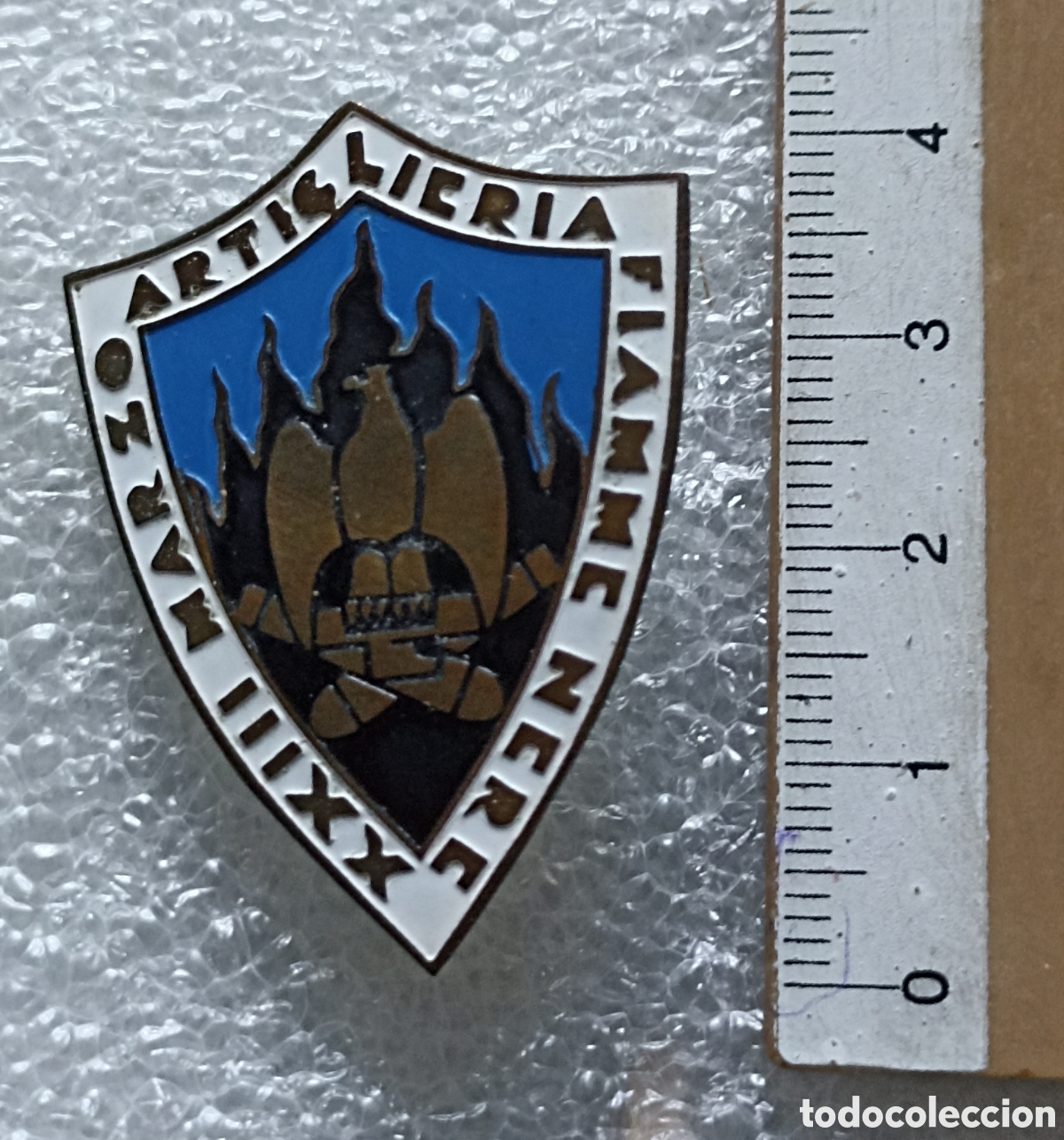 Militaria: PLACA INSIGNIA, FIAMME NERE, AYUDA ITALIANA