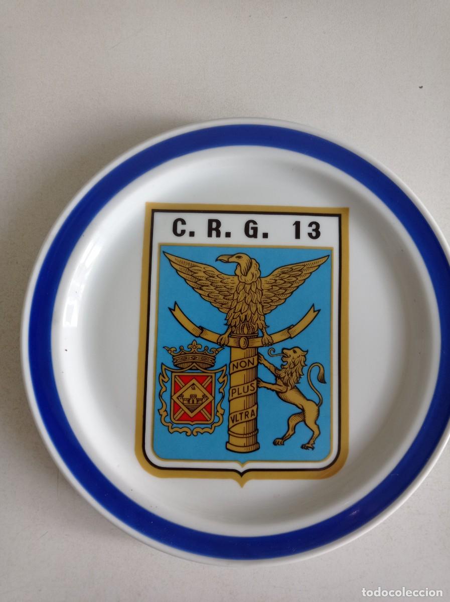 Militaria: Antiguo Plato dibujo Militar, C.R.G 13 en perfecto estado