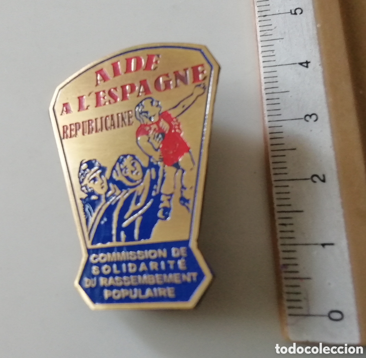 Military Antiques: PLACA COMISI&Oacute;N DE SOLIDARITATE RASSEMBEMENT POPULAIRE. REP&Uacute;BLICA ESPA&Ntilde;OLA