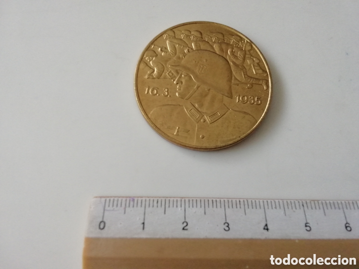 Military Antiques: MEDALLA MONEDA HITLER 16.03.1935