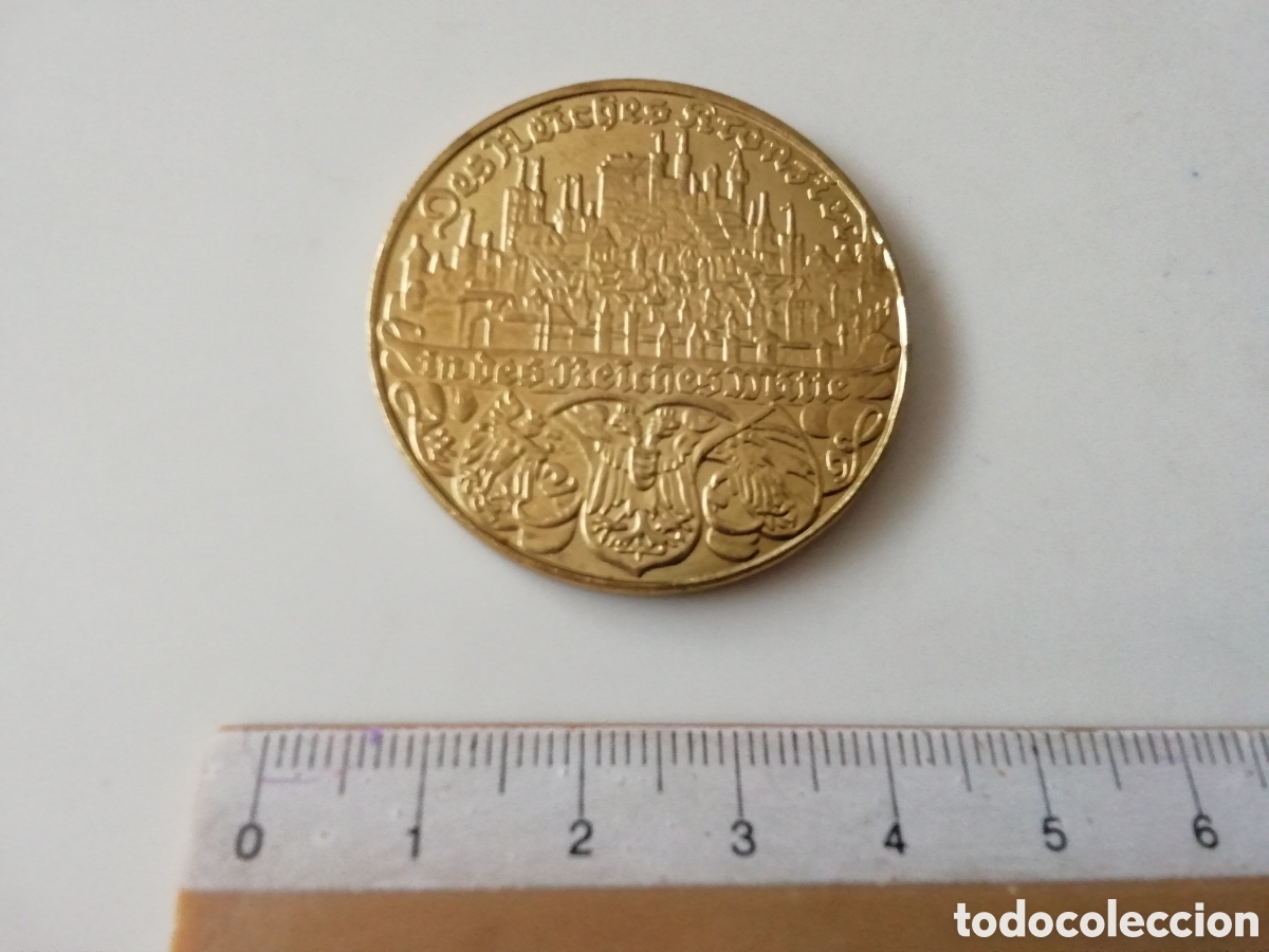 Military Antiques: MONEDA MEDALLA HITLER 1938