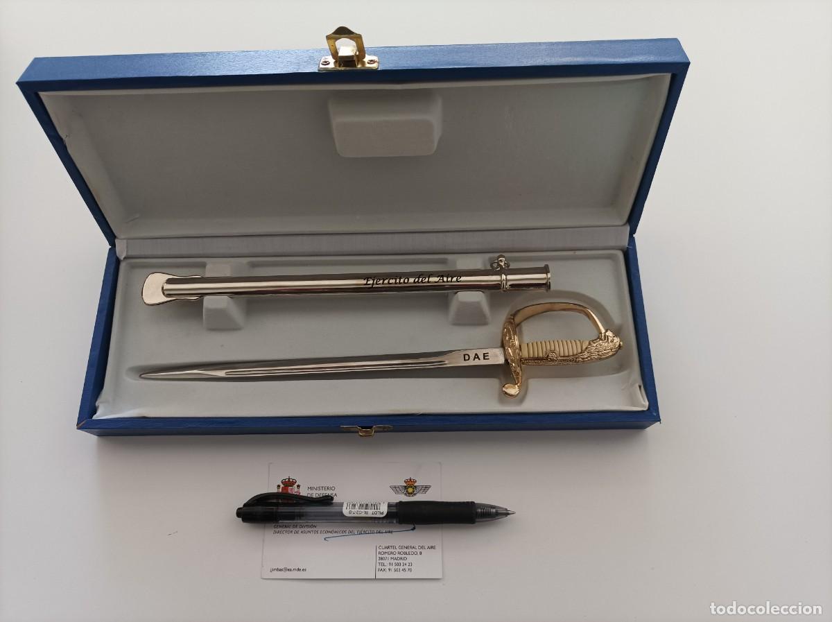 Militaria: Replica Miniatura Sable Oficial Ej&eacute;rcito del Aire Espa&ntilde;ol. En Estuche Original. Personalizado - DAE