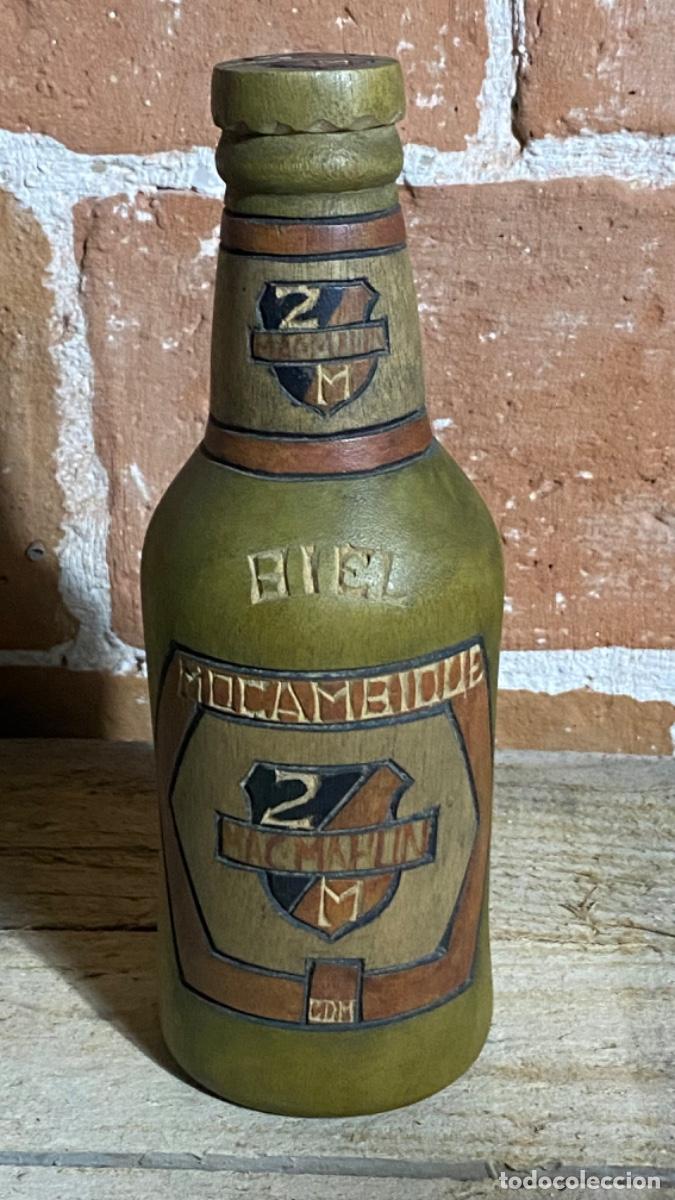 Military Antiques: Botella tallada madera campa&ntilde;a militar Portugal Mozambique mac mahon regimiento