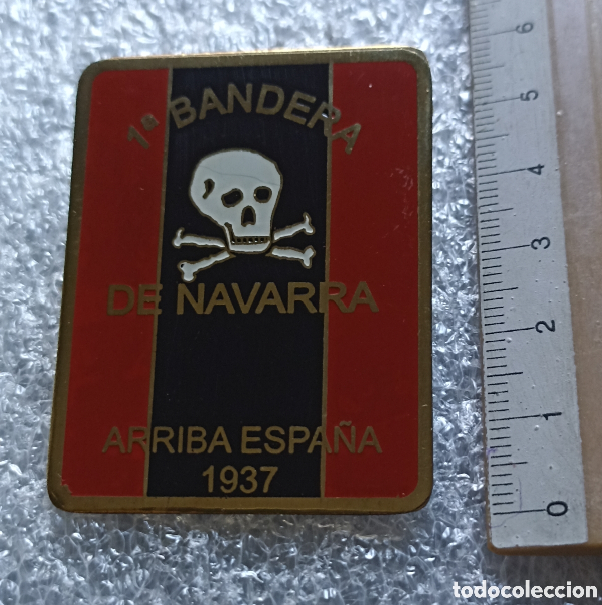 Military Antiques: PLACA DE PECHO, 1 BANDERA DE NAVARRA, FALANJE