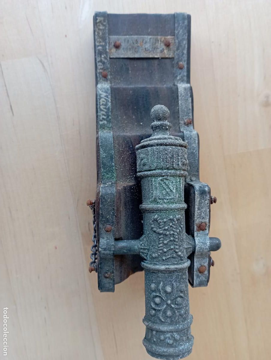Militaria: PEQUE&Ntilde;A REPLICA ANTIGUO CA&Ntilde;ON MORTERO PLAZA DEL SIGLO XVI EN MADERA Y METAL