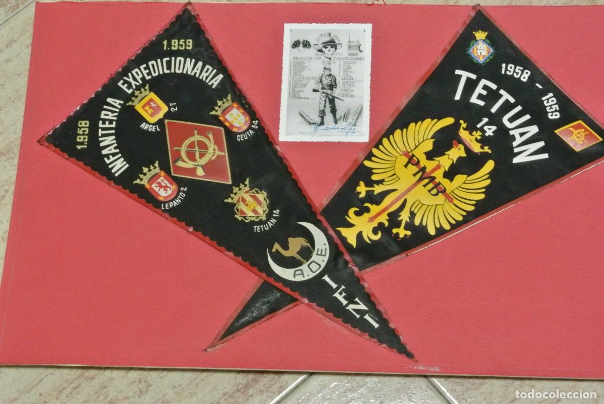 Militaria: CUADRO CON DOS BANDERINES ,INFANTERIA EXPEDICIONARIA 1958-1959