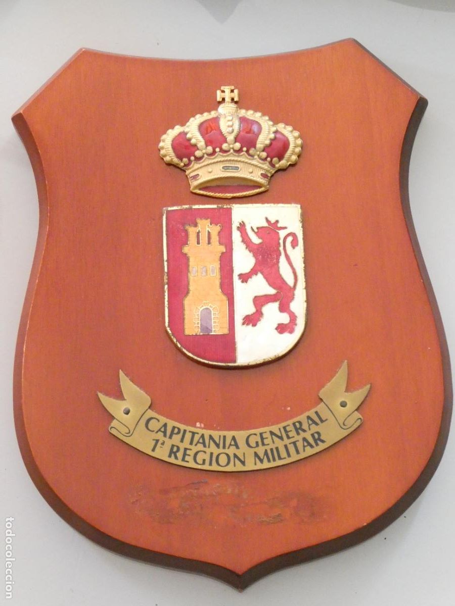 Militaria: METOPA CUADRO MILITAR. CAPITAN&Iacute;A GENERAL 1&ordf; REGI&Oacute;N MILITAR, MADRID EXTREMADURA CASTILLA. 21CM. 430GR