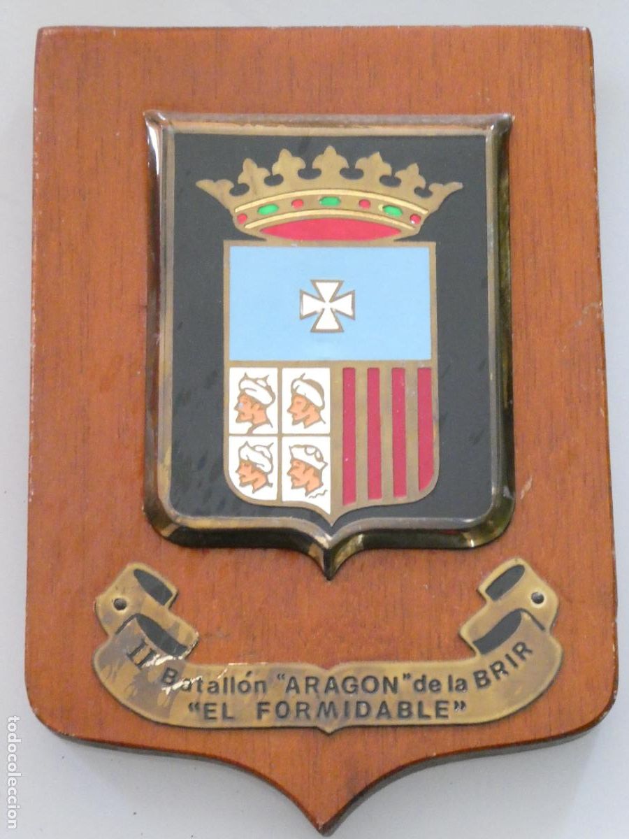 Militaria: METOPA CUADRO MILITAR. II BATALL&Oacute;N ARAG&Oacute;N DE LA BRIR EL FORMIDABLE. 20CM. 210GR