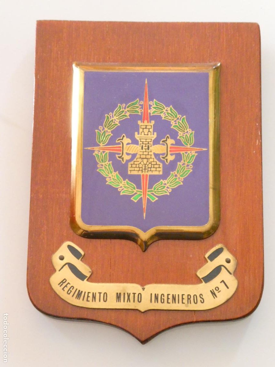Militaria: METOPA CUADRO MILITAR. REGIMIENTO MIXTO DE INGENIEROS N&ordm; 7 RMING CEUTA. 20CM. 220GR