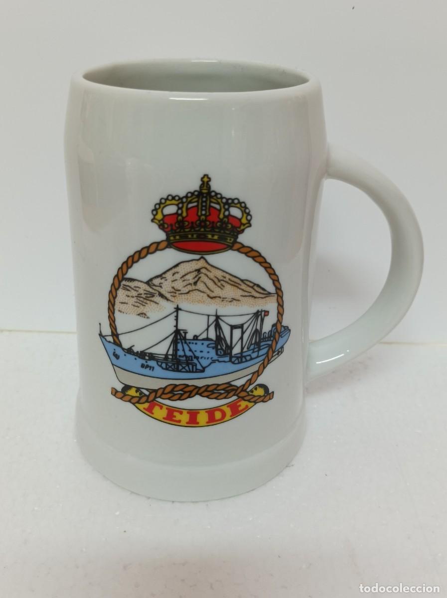 Militaria: Armada Espa&ntilde;ola. Jarra cer&aacute;mica. PETROLERO DE FLOTA -TEIDE (BP-11).