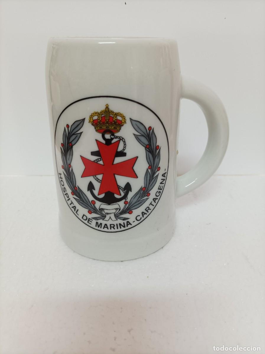 Militaria: Armada Espa&ntilde;ola. Jarra cer&aacute;mica. HOSPITAL DE MARINA CARTAGENA.